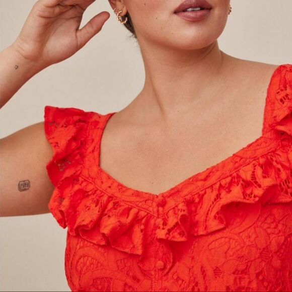 NWT Torrid Plus Size 2X 18-20 Lace Ruffle Cami Blouse Top - Picture 4 of 6